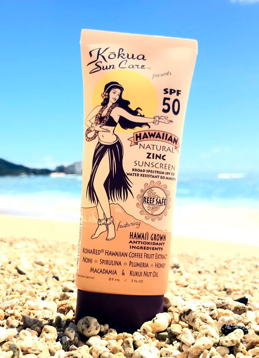 3 oz Hawaiian Natural Zinc Sunscreen SPF 50/80 min water resistance Beach/Sport/Baby
