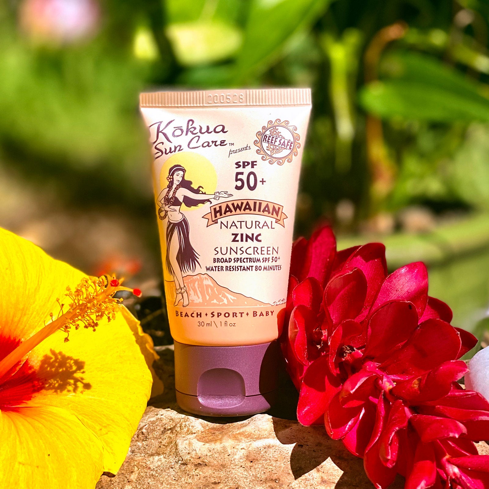 1 oz Hawaiian Natural Zinc Sunscreen SPF 50/80 min water resistance Beach/Sport/Baby
