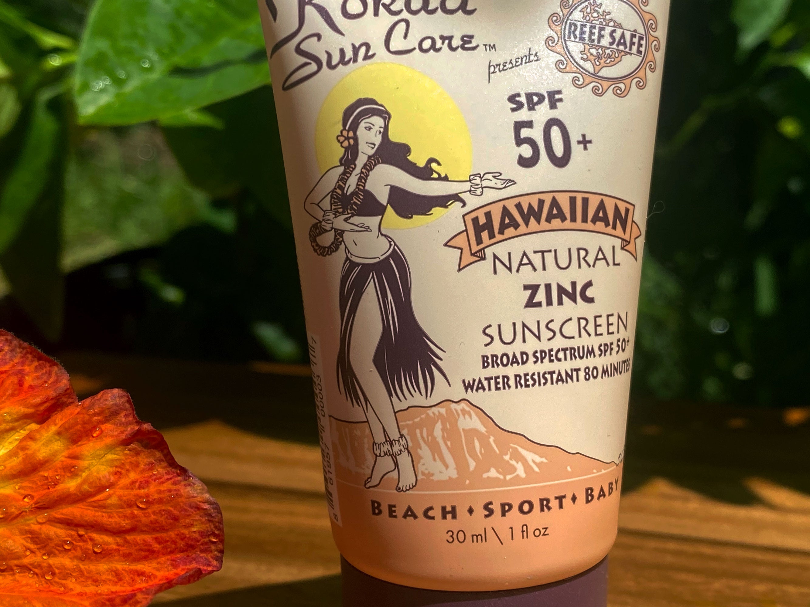 1oz Hawaiian Natural Zinc Sunscreen SPF 50/80 min water resistance Beach/Sport/Baby